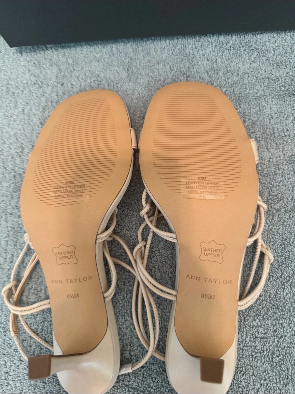 Ann Taylor Beige Lace-Up Strappy Sandals - Picture 3 of 6